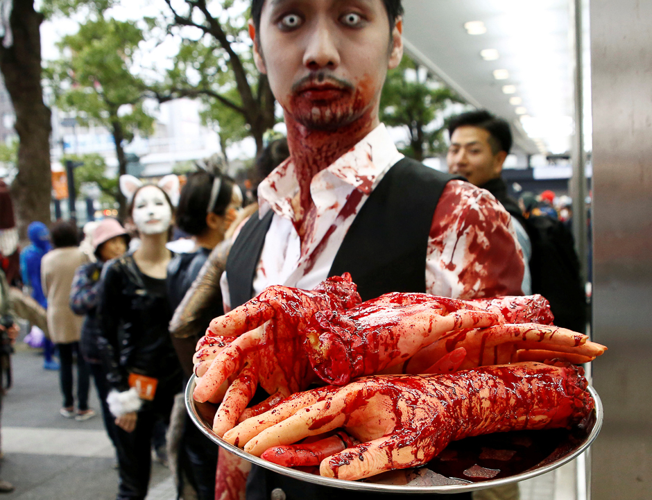 Participant poses in a Halloween parade in Kawasaki, south of Tokyo. PHOTO: REUTERS