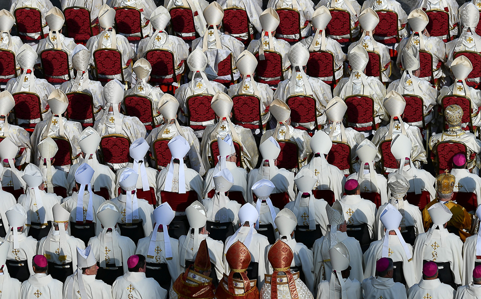 Bishops and cardinals attend a holy mass for the closing of the Jubilee of Mercy, at St Peter's square in Vatican. PHOTO: AFP