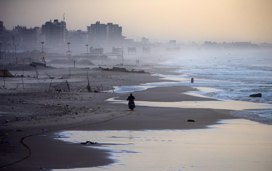 A picture shows the beach in Gaza City. PHOTO: AFP