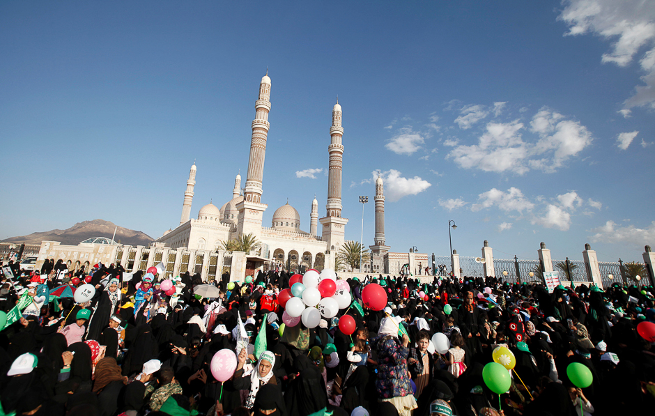 Muslim women attend a rally in Sanaa, Yemen. PHOTO: REUTERS