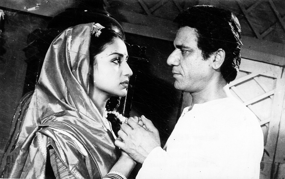 Film star Anuradha Patel and Om Puri in film PATTHAR. Express archive photo