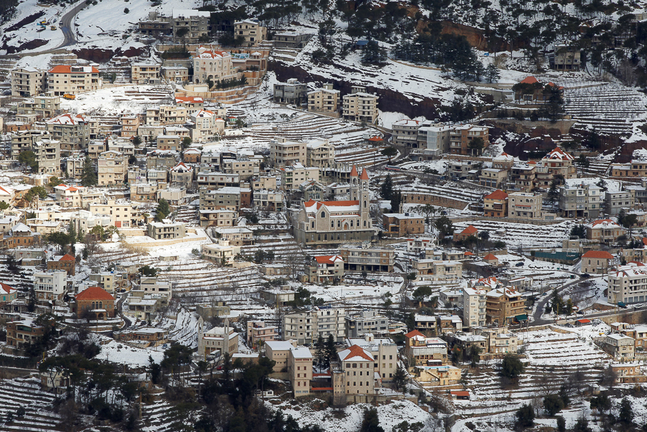 Snow covers the Lebensese Village of Baskinta. PHOTO: REUTERS