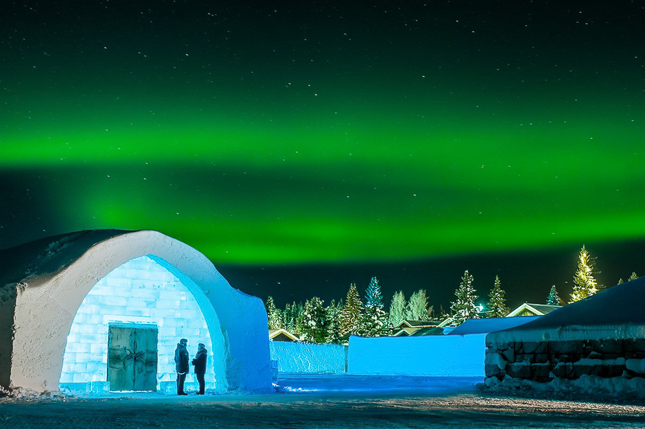The northern lights are seen over the Swedish Lapland. PHOTO: ASAF KILGER/ICE HOTEL 