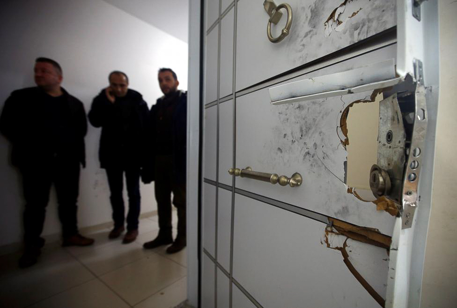 The door of a hideout where the alleged attacker of Reina nightclub. PHOTO: REUTERS