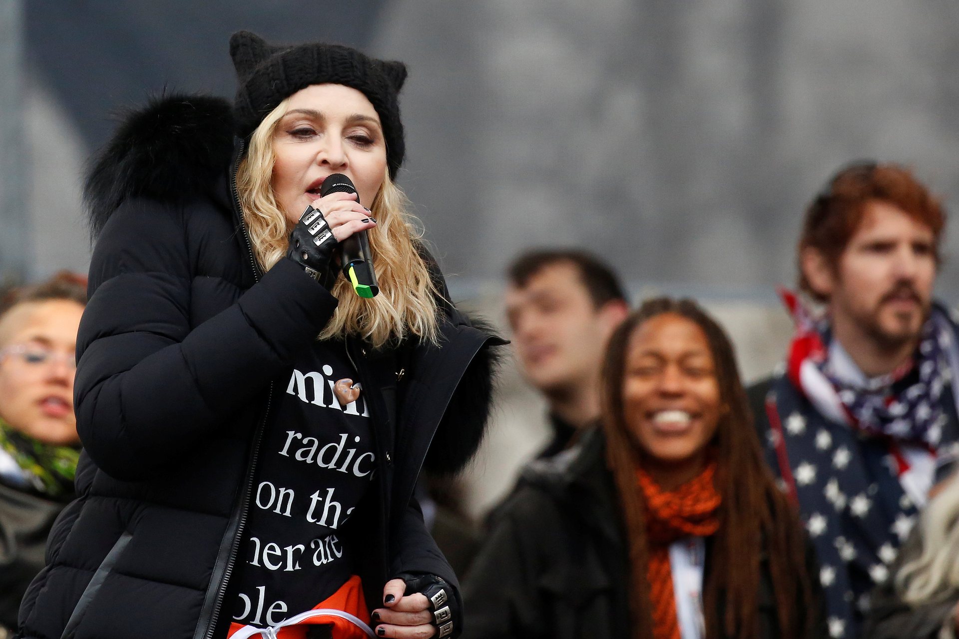 Madonna performs at the Womenâs March in Washington. PHOTO: REUTERS 