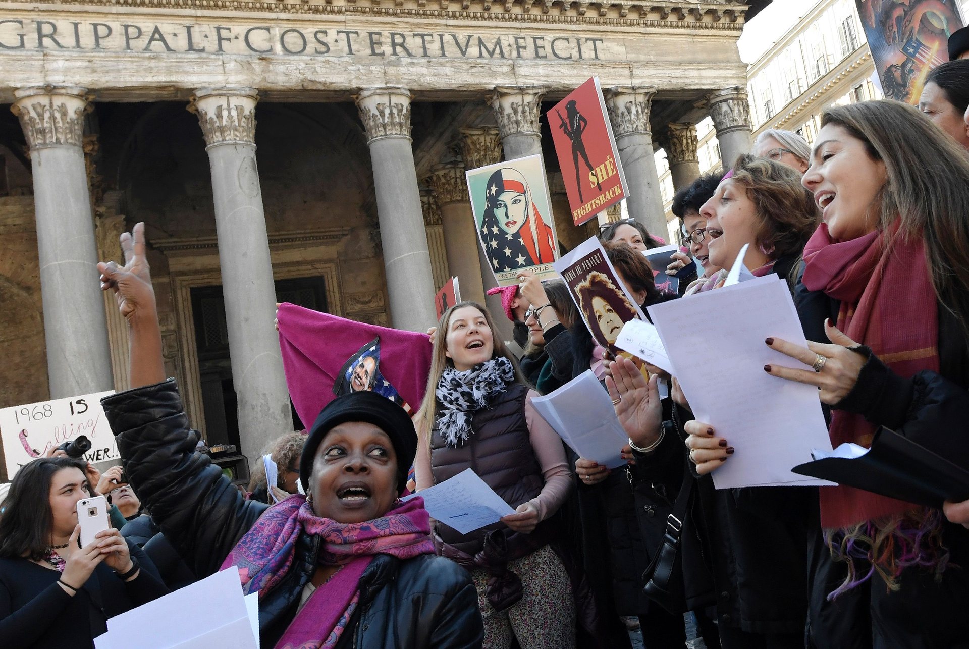 Protests in Rome, Italy. PHOTO: AFP