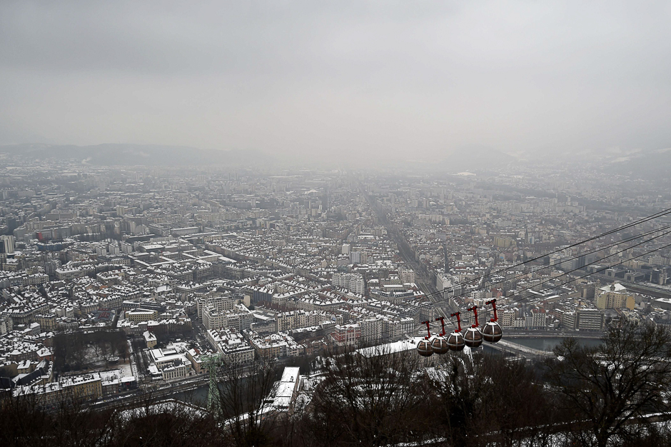 A view of the city of Grenoble through a haze of pollution. PHOTO: AFP