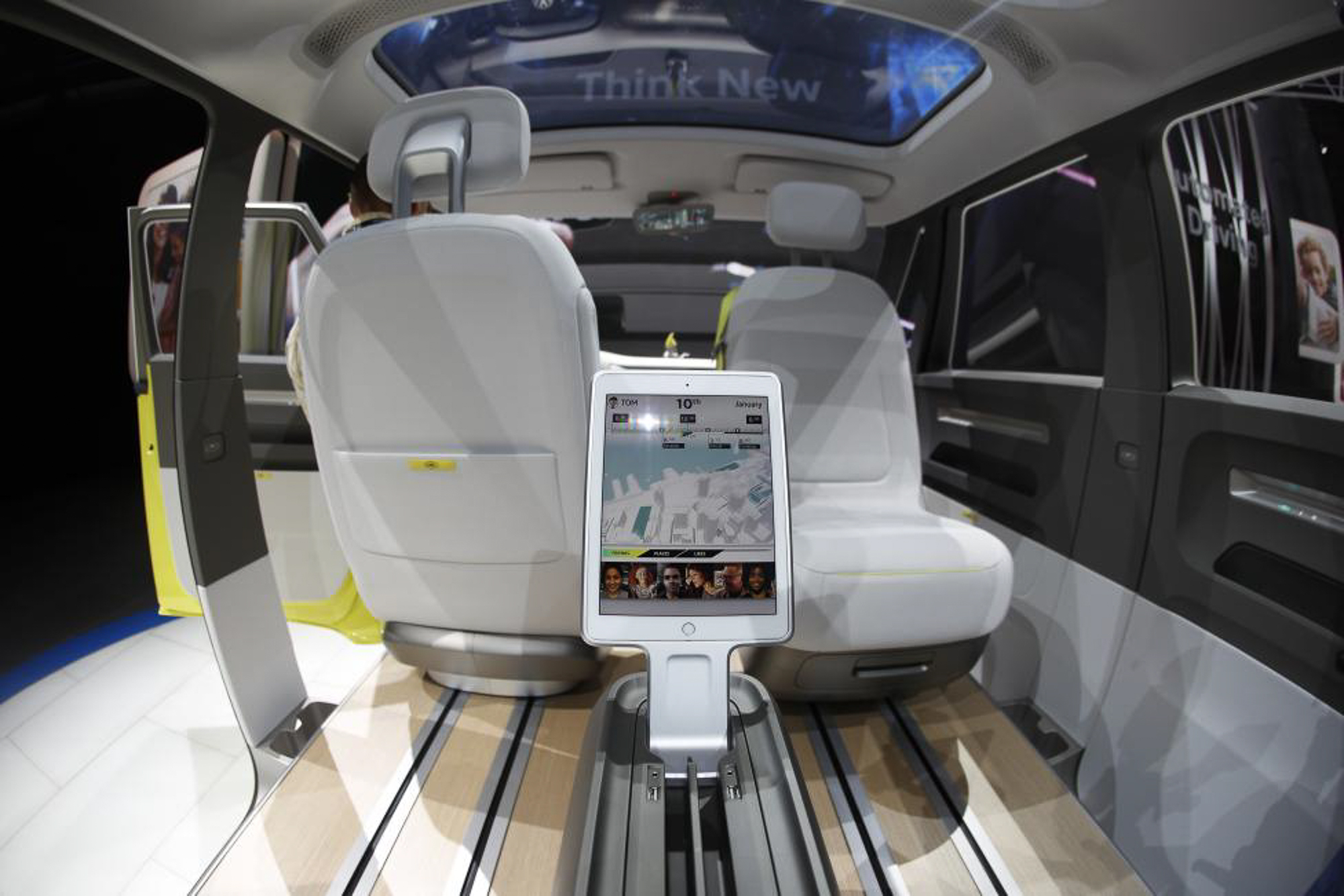 Interior view of the Volkswagen I.D. Buzz electric concept vehicle. PHOTO: REUTERS