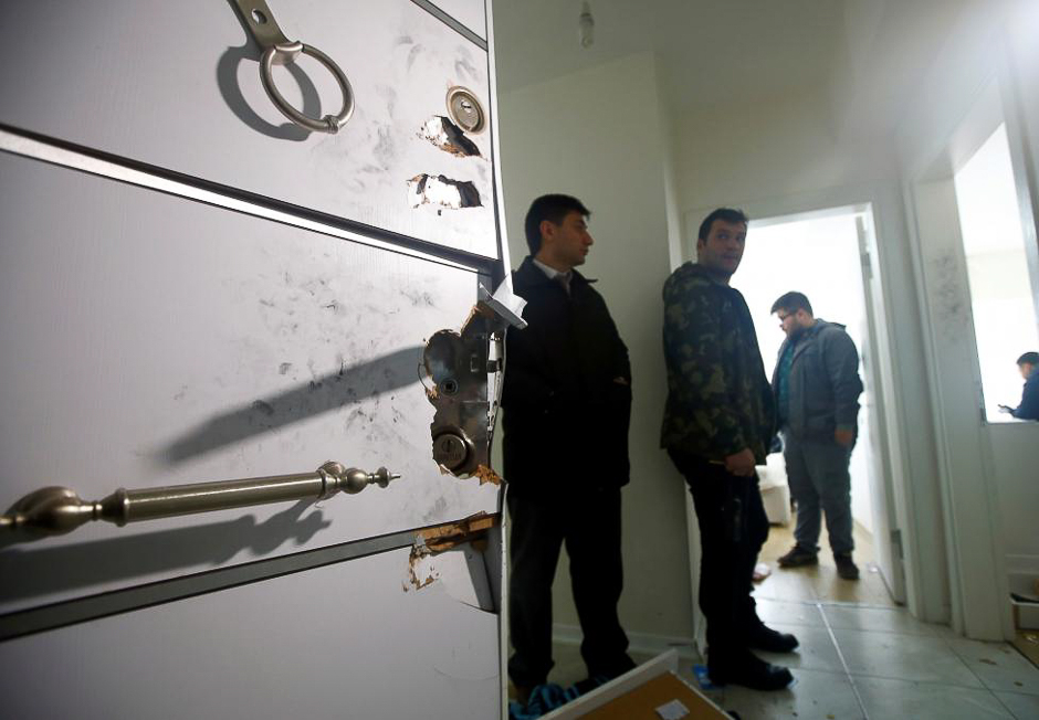 The door of a hideout where the alleged attacker of Reina nightclub was caught. PHOTO: REUTERS