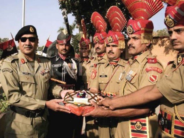 Border troops exchange sweets instead of fire | The Express Tribune