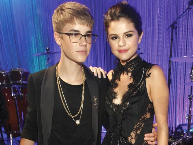Justin Bieber and Selena Gomez posing together. PHOTO: AFP
