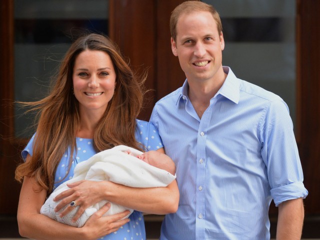 File photo of Prince William and Catherine, Duchess of Cambridge showing their new-born baby boy to the world's media, outside the Lindo Wing of St Mary's Hospital in London. PHOTO: AFP