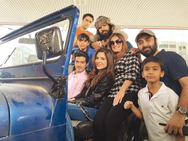 Wajahat (R) along with the cast and crew of Karachi Se Lahore. PHOTOS: PUBLCITY 