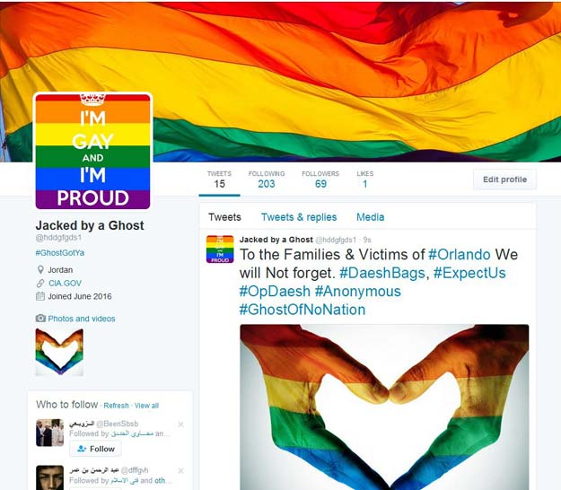 625px x 546px - Islamic State Twitter accounts hacked, replaced with gay ...