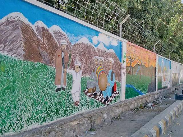 Lifeless Gilgit walls  turned into canvases The Express 