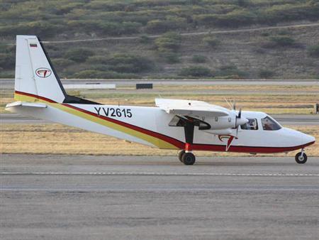 the britten norman bn 2 islander aircraft yv 2615 which was reported missing on january 4 2013 is pictured in this undated handout photo reuters nacional institute of civil aviation handout