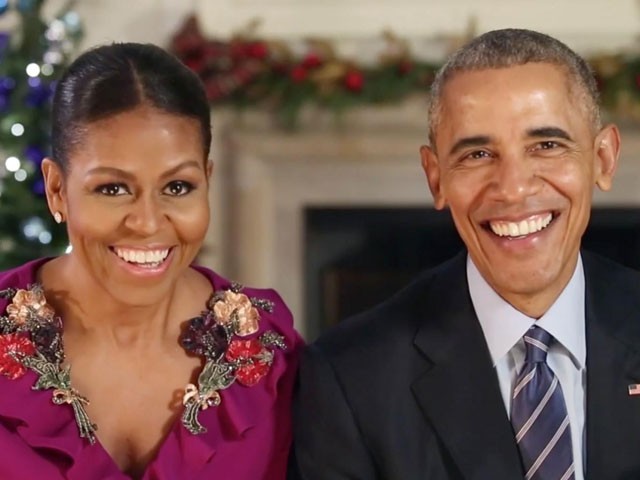 Obamas send out their final christmas message from the White House. screengrab