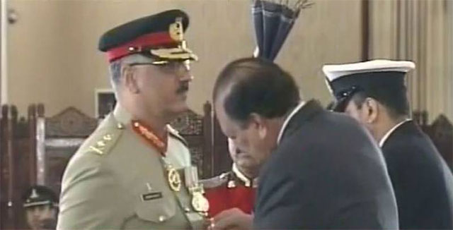 president honours army chief cjcsc with nishan e imtiaz