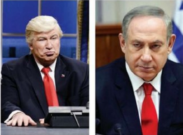 The Friday edition of El Nacional featured Baldwin's photo - instead of an actual image of Trump - next to one of Israeli Prime Minister Benjamin Netanyahu. SCREENGRAB
