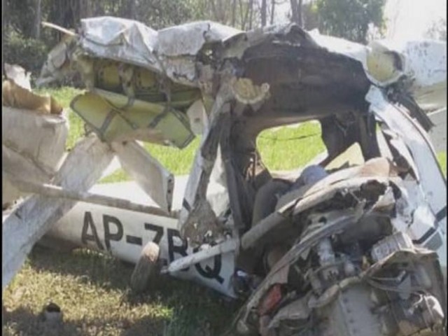 The aircraft was completely destroyed as a result of the crash. AN EXPRESS NEWS SCREENGRAB