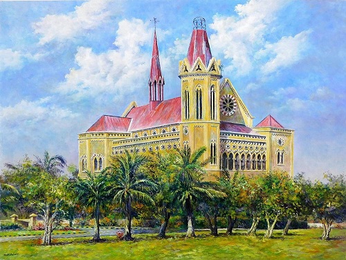 14, Frere hall, 27 x 36 Inch, Oil on Canvas, AC-HNS-014, Rs. 160,000.jpg