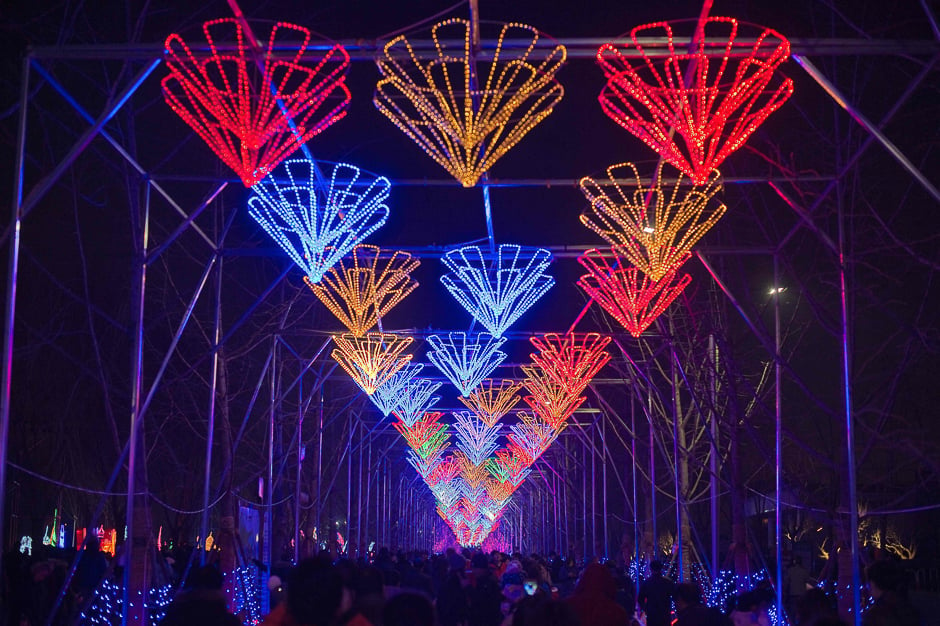 Traditional colourful lanterns are seen at a lantern fair in Beijing. PHOTO: AFP