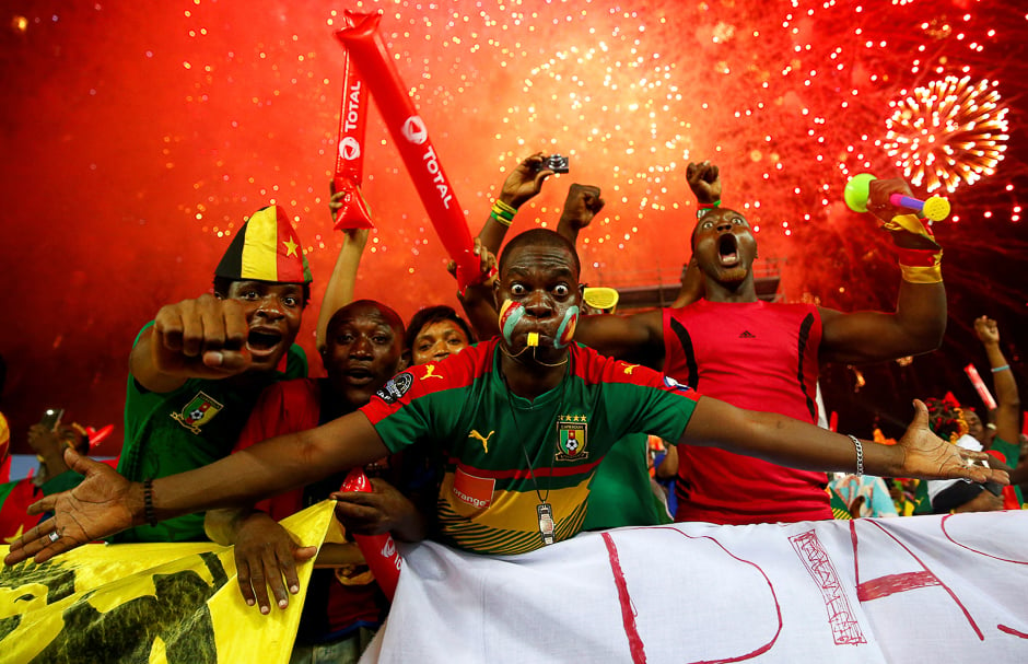 Cameroon fans before the match between Egypt and Cameroon, African Cup of Nations Final, Libreville, Gabon. PHOTO: REUTERS