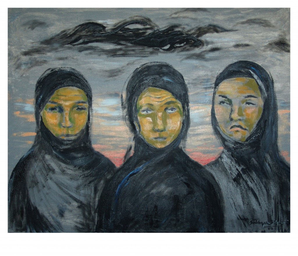 Siddiqua Bilgrami's work showed how alarmed the women in her portraits were in accepting challenges of a difficult life. PHOTO: COURTESY CHAWKANDI ART GALLERY