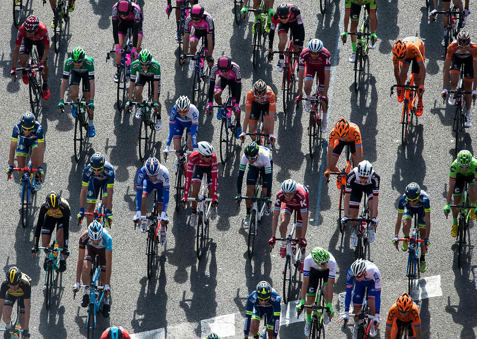 Riders compete during the 97th Volta Catalunya 2017 a 138,7km from Barcelona to Barcelona, in Barcelona. PHOTO: AFP