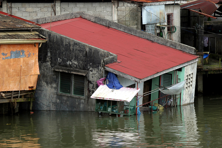 A house is seen partially damaged after an earthquake struck Surigao City in the southern island of Mindanao. PHOTO: AFP