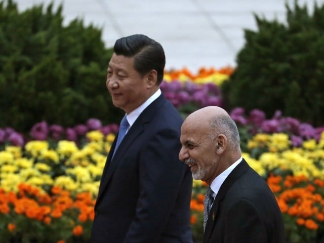 Chinese President Xi Jinping and Afghan President Ashraf Ghani. PHOTO: TEUTERS