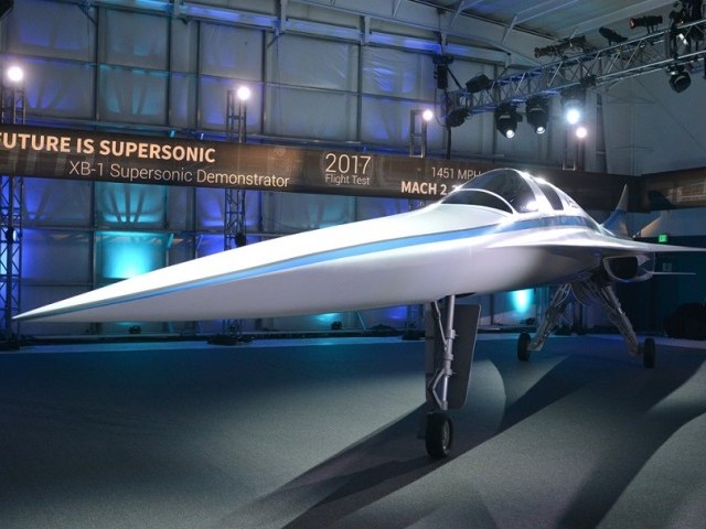 The XB-1 jet will be capable of flying from London to New York in just three hours and 15 minutes. PHOTO: BOOM SUPERSONIC
