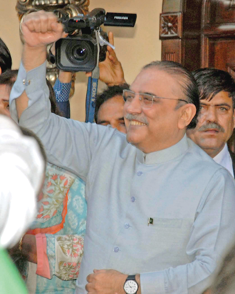 asif zardari addresses ppp activists in lahore photo shahbaz malik express