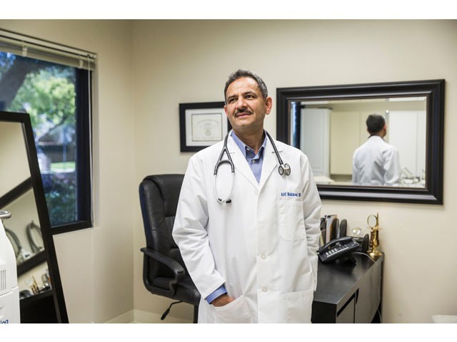 Dr. Asif Mahmood, a doctor of pulmonary medicine who is running for lieutenant governor of California in 2018, at his office in San Marino on Tuesday. PHOTO COURTESY: THE NEW YORK TIMES