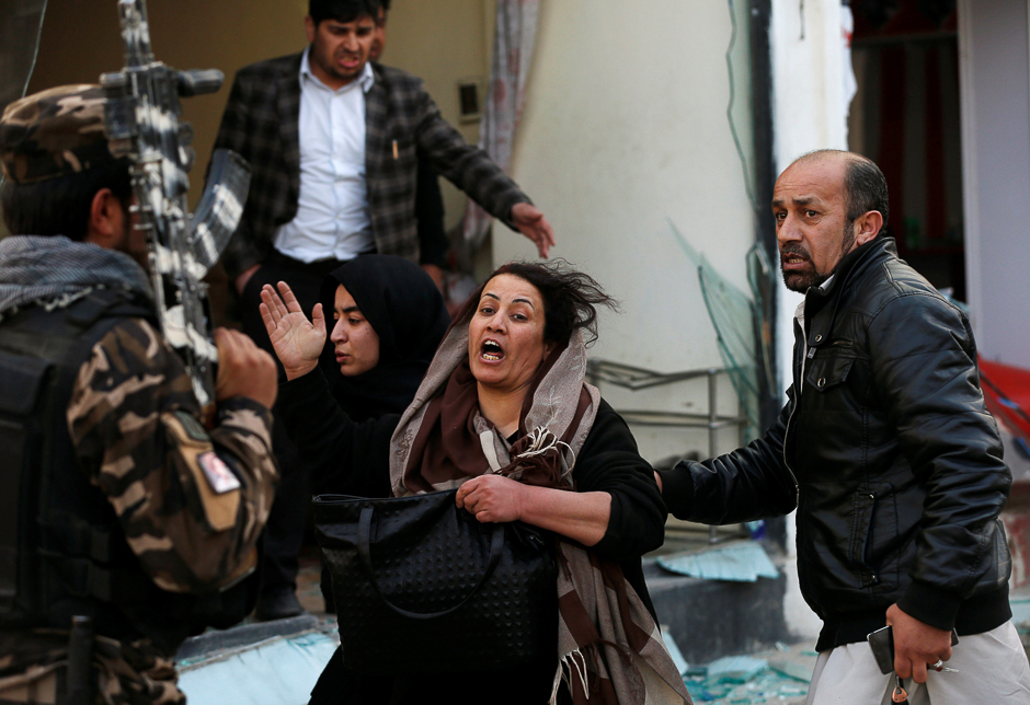 A survivor reacts at the site of a blast in Kabul, Afghanistan. PHOTO: REUTERS
