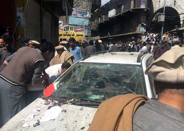 A car bomb tore through a market in a mainly Shia area of Pakistan's tribal belt, officials said, in an attack claimed by the Taliban. PHOTO: AFP
