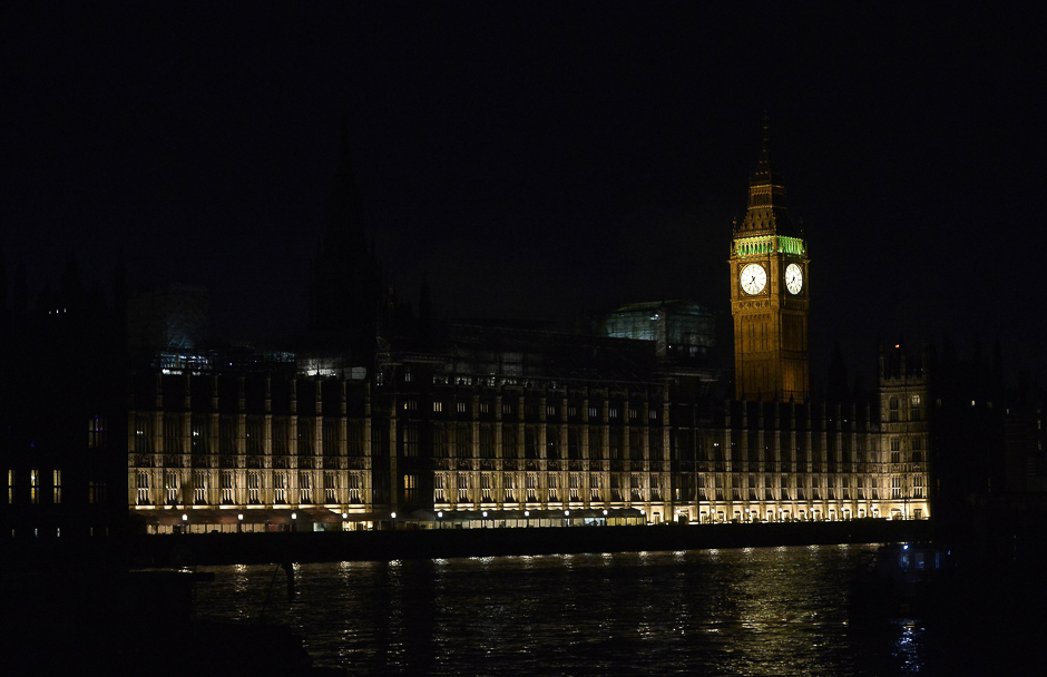 The Houses of Parliament are seen after dark following the attack. PHOTO: REUTERS
