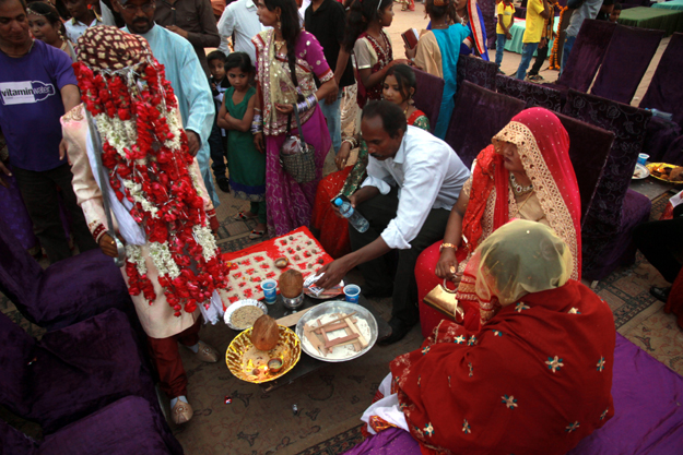 The mass wedding is a welcome event in the Hindu community as many couples use the opportunity to save money. PHOTO: ATHAR KHAN/EXPRESS