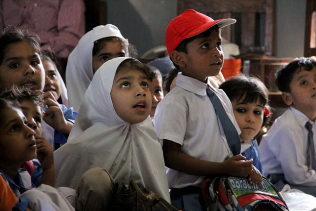 The children were enraptured by the experiments and ended up learning a lot too. PHOTO: AYESHA MIR/EXPRESS