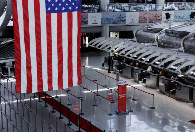 A sign for Turkish Airlines stands near the counters inside of JFK International Airport in New York, US, March 21, 2017. PHOTO: REUTERS