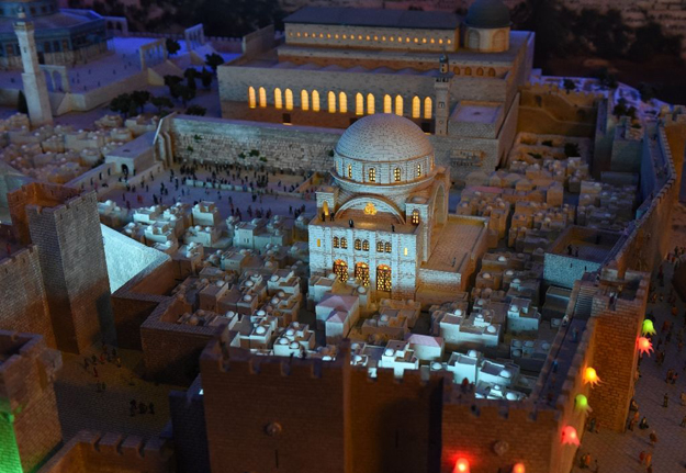 A miniature model of the Old City of Jerusalem and its walls. PHOTO: AFP