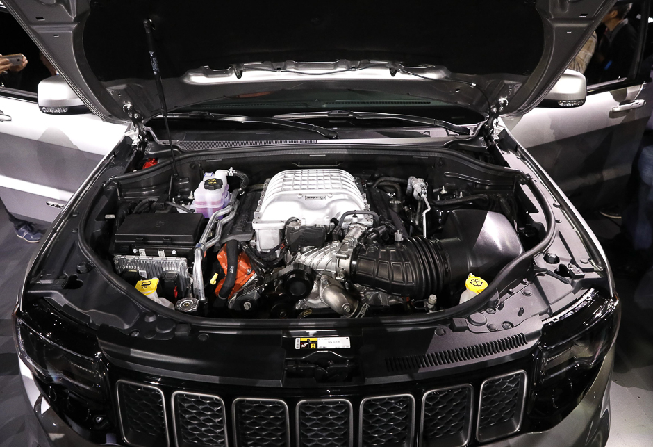 707 horsepower supercharged V-8 engine of the 2018 Jeep Grand Cherokee Trackhawk. PHOTO: REUTERS