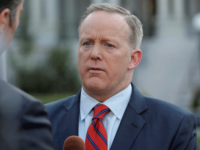 White House Press Secretary Sean Spicer apologises during an talk for observant Adolf Hitler did not use chemical weapons, during a White House in Washington, US, Apr 11, 2017. PHOTO REUTERS
