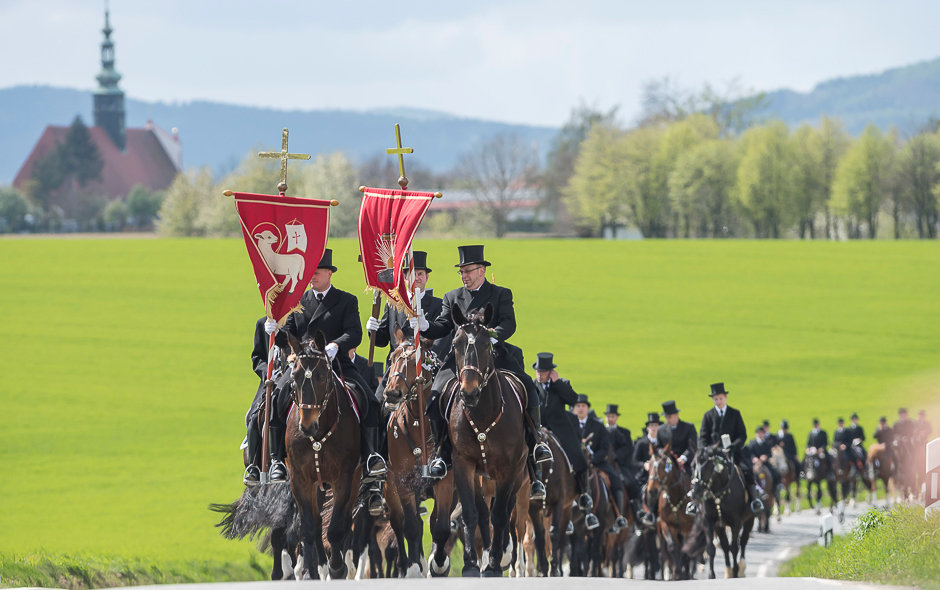 Sorbian men dressed in black tailcoats ride decorated horses during an Easter rider procession near Panschwitz, Germany. PHOTO: REUTERS