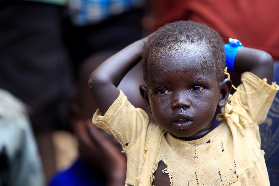A child displaced by fighting in South Sudan arrives in Lamwo after fleeing fighting in Pajok town across the border in northern Uganda. PHOTO: REUTERS
