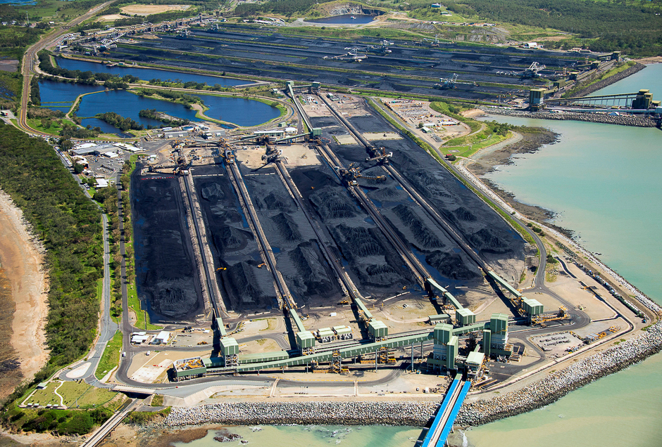 Coal sits at the Hay Point and Dalrymple Bay Coal Terminals that receive coal along the Goonyella rail system, that services coalmines in the Bowen Basin, located south of the Queensland town of Mackay in Australia. PHOTO: REUTERS