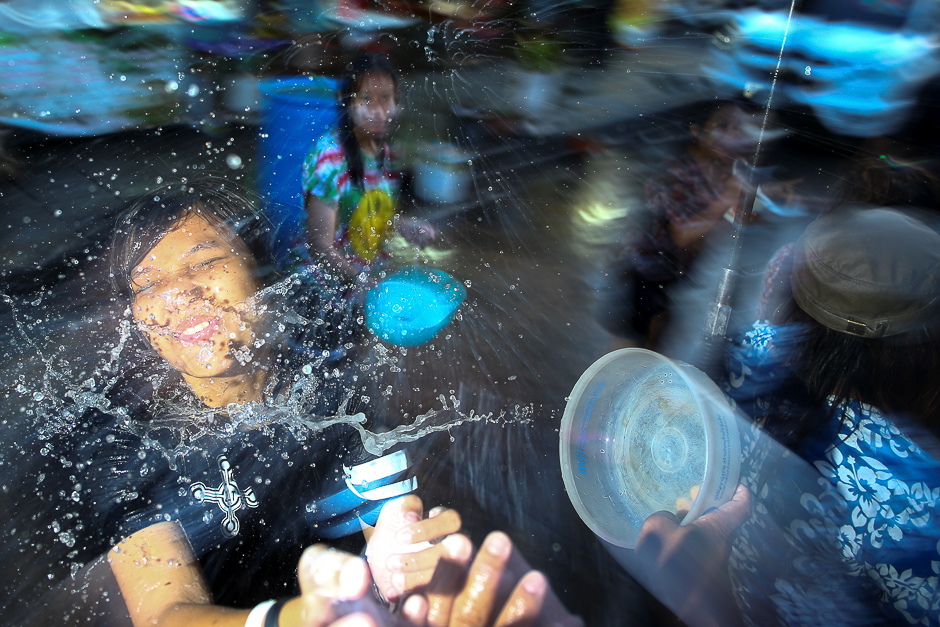 Revellers take part in a water fight at Songkran Festival celebrations in Bangkok, Thailand. PHOTO: REUTERS