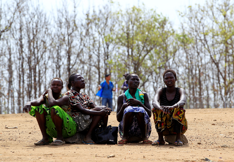 South Sudanese refugee women, displaced by fighting, rest at Imvepi settlement in Arua district, northern Uganda. PHOTO: REUTERS