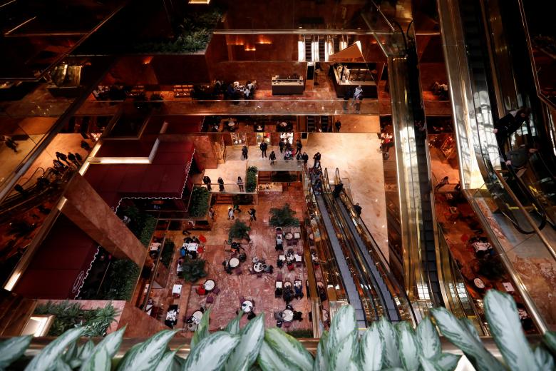 A view of the public atrium inside Trump Tower in New York City. PHOTO: REUTERS