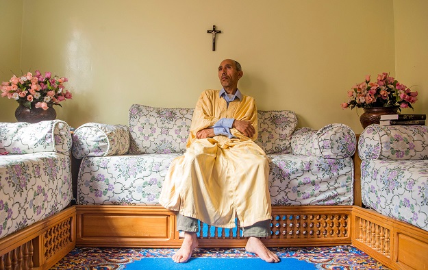 A Moroccan Christian convert attends prayers at a house in Ait Melloul near Agadir on April 22, 2017. Moroccans who secretly converted to Christianity are demanding the right to practise their faith openly in a country where Islam is the state religion and "apostasy" is condemned. PHOTO: AFP
